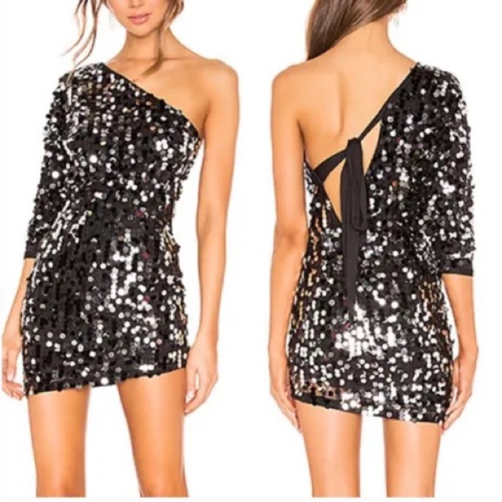 Darrell Mini Dress in Black Galaxy